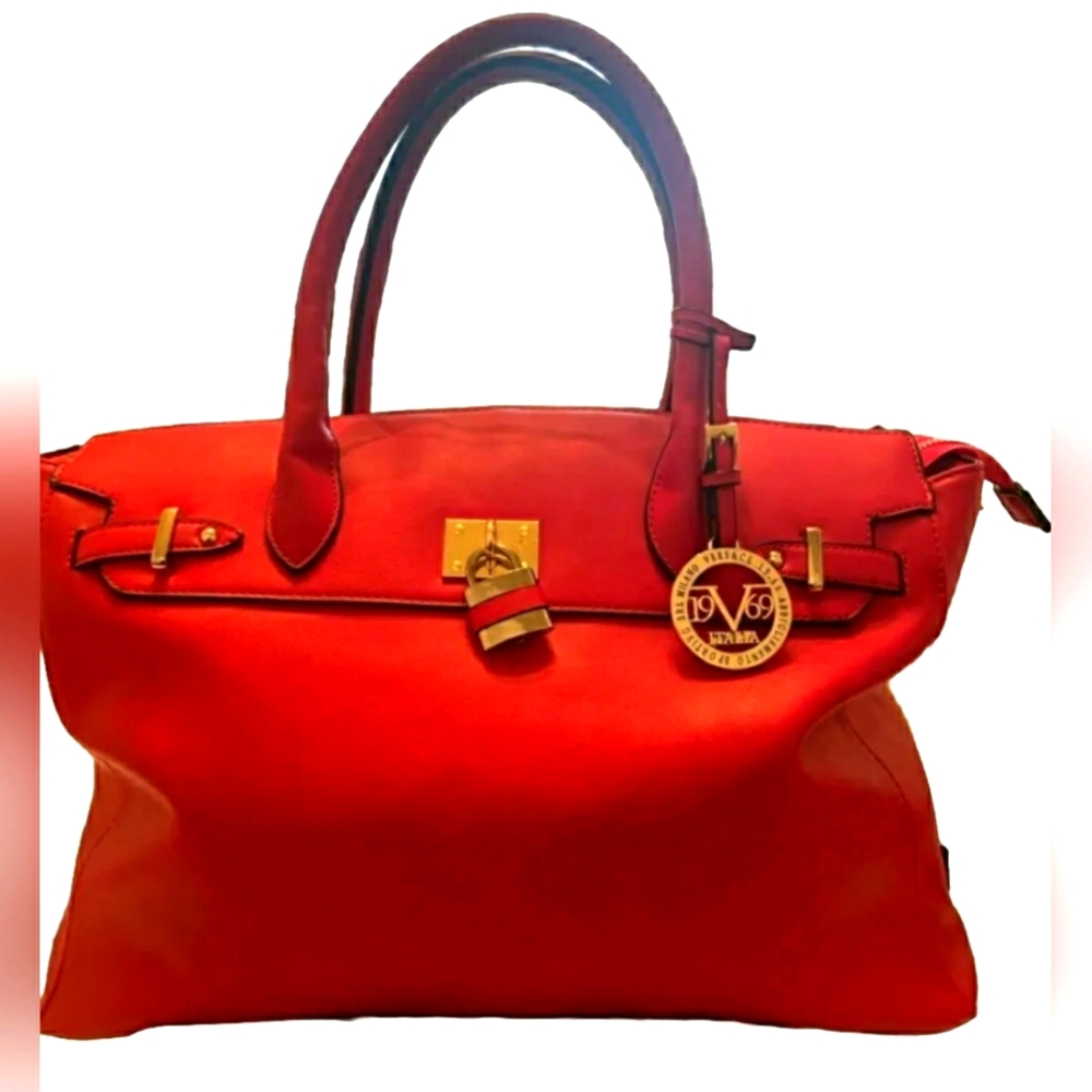 Genuine Versace 1969 (RARE) Abbigliamento Red Milano Italy Tote Bag